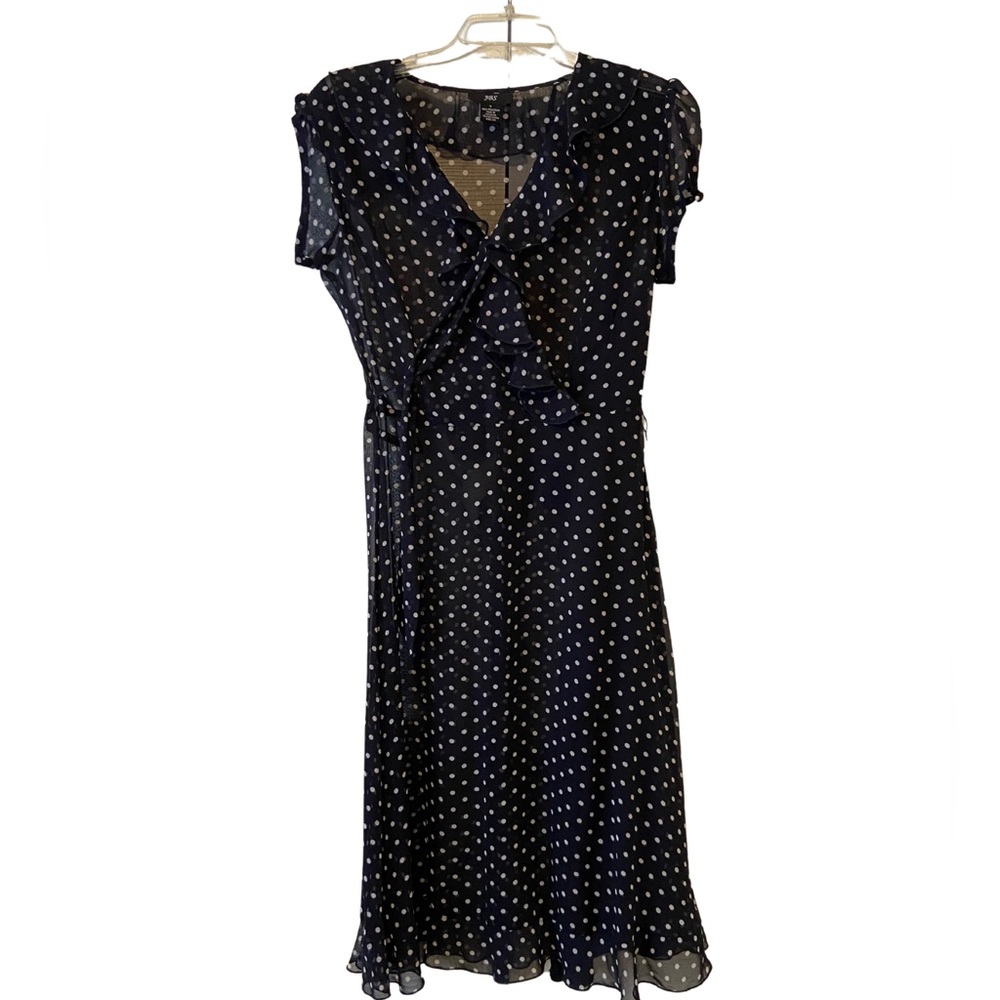 Polka dot navy blue short dress